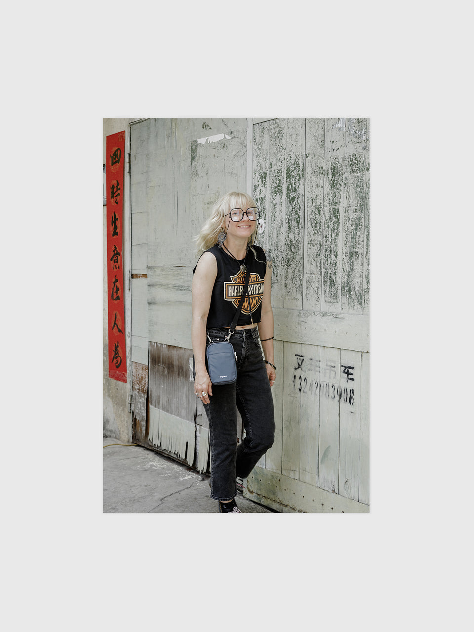 Sacoche double pour téléphone - Bleu lac